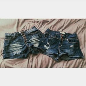 High waisted Denim shorts
